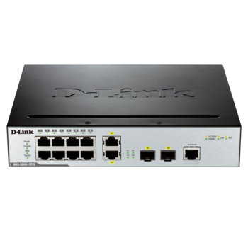 Сетевое оборудование D-Link DGS-3000-10TC/A1A/A2A Управляемый коммутатор 2 уровня с 8 портами 10/100/1000Base-T Gigabit Ethernet + 2 комбо-портами 10/100/1000Base-T/SFP