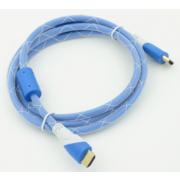 Кабель аудио-видео HDMI (m)/HDMI (m) 1.8м. феррит.кольца Позолоченные контакты синий/белый
