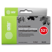 Картридж струйный Cactus CS-CLI521BK черный (8.4мл) для Canon Pixma MP540/MP550/MP620/MP630/MP640/MP660/MP980/MP990/iP3600/iP4600/iP4700/MX860
