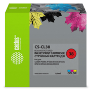 Картридж струйный Cactus CS-CL38 многоцветный (9мл) для Canon Pixma iP1800/iP1900/iP2500/iP2600/MP140/MP190/MP210/MP220/MP470/MX300/MX310