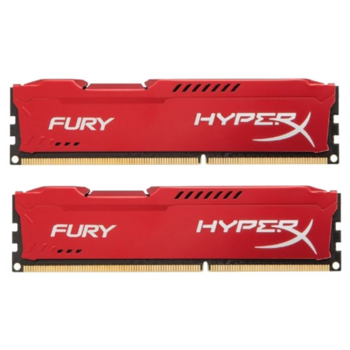 Модуль памяти Kingston DDR3 DIMM 8GB (PC3-12800) 1600MHz Kit (2 x 4GB) HX316C10FRK2/8 HyperX Fury Series CL10 Red