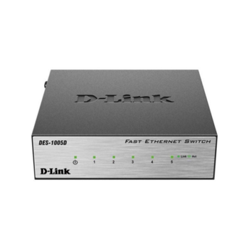 D-Link DES-1005D/O2B Неуправляемый коммутатор с 5 портами 10/100BASE-TX