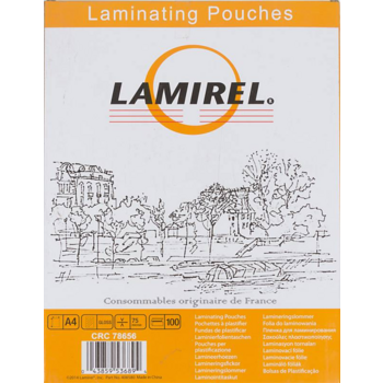 Пленка для ламинирования Fellowes 75мкм A4 (100шт) глянцевая 216x303мм Lamirel (LA-78656)