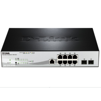 DGS-1210-10P/ME/A1A Управляемый коммутатор 2 уровня с 8 портами 10/100/1000Base-T с поддержкой PoE и 2 портами 1000Base-X SFP, RTL {5}