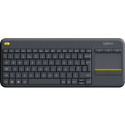Клавиатура беспроводная Logitech K400 Plus Black [920-007147] черная, мультимедийная, 85 клавиш, сенсорная панель, 2.4GHz, USB-ресивер (Logitech Unifying®), (059443)