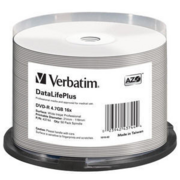 Диск DVD-R Verbatim 4.7Gb 16x Cake Box (50шт) Printable (43744)
