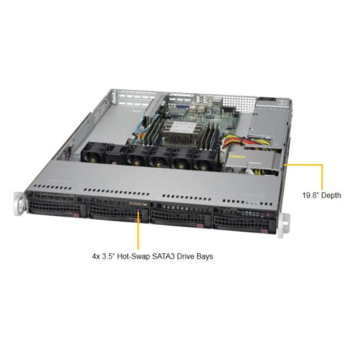 Серверная платформа 1U SATA SYS-5019P-WT SUPERMICRO