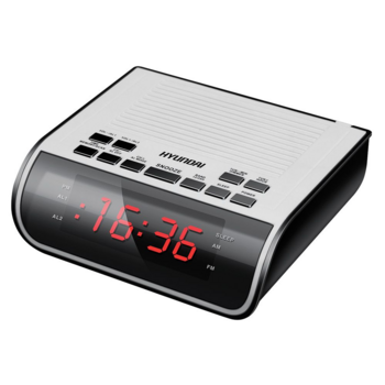 Радиобудильник Hyundai H-RCL100 белый LED подсв:красная часы:цифровые FM
