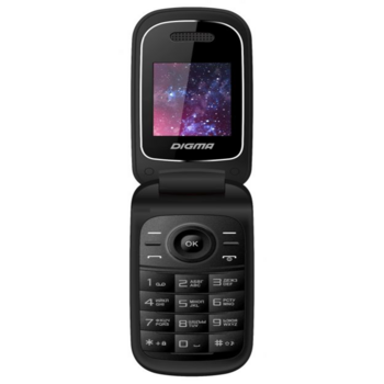 Мобильный телефон Digma Linx A205 2G черный раскладной 2Sim 1.77" 128x160 0.08Mpix GSM900/1800 microSD max8Gb