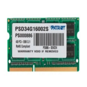 Оперативная память Patriot DDR3 4GB 1600MHz SO-DIMM (PC3-12800) CL11 1,5V (Retail) 256*8 PSD34G16002S