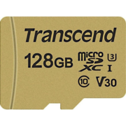 Карта памяти Micro SecureDigital 128Gb Transcend Class 10 TS128GUSD500S {MicroSDXC Class 10 UHS-I U3, SD adapter}