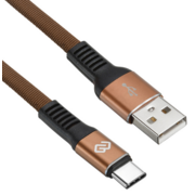 Кабель Digma USB (m)-USB Type-C (m) 3м коричневый плоский
