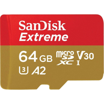 Карта памяти Micro SecureDigital 64Gb SanDisk SDSQXA2-064G-GN6MA {MicroSDXC Class 10 UHS-I U3, SD Adapter, Extreme}