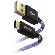 Кабель Hama Sporty 00183209 USB Type-C (m) USB A(m) 1.5м синий/розовый