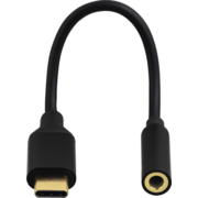 Переходник Hama 00135717 USB Type-C (m) Jack 3.5mm (f) 0.1м черный
