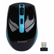 Мышь A4Tech G11-590FX черный/синий оптическая (2000dpi) беспроводная USB для ноутбука (5but)