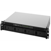 Система хранения данных Synology (Rack1U) QC1,4 GhzCPU/2Gb/RAID0,1,10,5,6/up to 4hot plug HDDs SATA(3,5' or 2,5')(up to 8 with RX418)/2xUSB/1eSATA/2GigEth/iSCSI/2xIPcam(up to 30)/1xPS/no rail/3YW