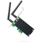 TP-Link Archer T4E, AC1200 Двухдиапазонный Wi-Fi адаптер PCI Express, до 300 Мбит/с на 2,4 ГГц + до 867 Мбит/с на 5 ГГц, 2 внешние антенны с высоким коэффициентом усиления
