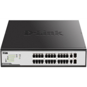 D-Link DGS-1100-26MP/C1A Настраиваемый коммутатор EasySmart с 24 портами 10/100/1000Base-T и 2 комбо-портами 100/1000Base-T/SFP (24 порта с поддержкой PoE 802.3af/802.3at (30 Вт), PoE-бюджет 370 Вт)