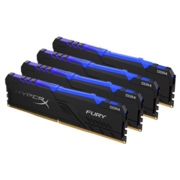 Модуль памяти KINGSTON Fury Gaming DDR4 Общий объём памяти 64Гб Module capacity 16Гб Количество 4 3000 МГц Радиатор Множитель частоты шины 15 1.35 В RGB черный HX430C15FB3AK4/64