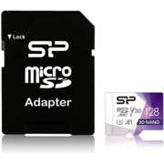 Карта памяти Micro SecureDigital 128Gb Silicon Power SP128GBSTXDU3V20AB {MicroSDXC Class 10 UHS-I U3, SD adapter}