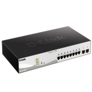 D-Link DGS-1210-10MP/FL1A Управляемый L2 коммутатор с 8 портами 10/100/1000Base-T и 2 портами 1000Base-X SFP (8 портов PoE 802.3af/at, PoE-бюджет 130 Вт)
