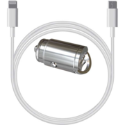 Автомобильное зар./устр. Wiiix UCC-1-6-CB-710aU8(1.0)-01 3A QC универсальное кабель Apple Lightning/Type-C белый