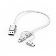 Кабель Hama 00183306 USB B(m) micro USB B (m) USB Type-C (m) Lightning (m) 0.2м белый