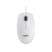 Мышь Logitech B100 White (белая, оптическая 800dpi, USB, 1.8м) (M/N: M-U0026)