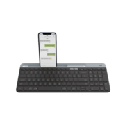 Клавиатура беспроводная Logitech K580 (GRAPHITE, Slim Multi-Device, Bluetooth, Logitech Unifying™, 2 батареи типа AAА) (M/N: YR0074 / C-U0007)