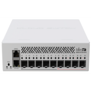 Коммутатор MikroTik Cloud Router Switch CRS310-1G-5S-4S+IN with 800 MHz CPU, 256 MB RAM, 4xSFP+, 5xSFP cages, 1xGBit LAN port, RouterOS L5, desktop case, rackmount ears, PSU