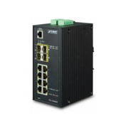 IGS-12040MT индустриальный управляемый коммутатор IGS-12040MT индустриальный управляемый коммутатор/ IP30 Industrial 8* 1000TP + 4* 100/1000F SFP Full Managed Ethernet Switch (-40 to 75 degree C, 2*DI, 2*DO, 12V-72VDC IN), ERPS Ring, 1588