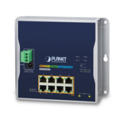 коммутатор коммутатор/ PLANET WGS-5225-8P2S IP30, IPv6/IPv4, L2+ 8-Port 10/100/1000T 802.3at PoE + 2-Port 1G/2.5G SFP Wall-mount Managed Switch (-40~75 degrees C, dual power input on 48-56VDC terminal block and power jack, ERPS Ring, 1588, Modbus TCP, ONV