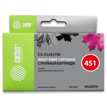 Расходные материалы Cactus CLI-451M Картридж струйный Cactus CS-CLI451M пурпурный для Canon MG 6340/5440/IP7240 (9,8ml)