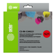 Заправка для ПЗК Cactus CS-RK-CAN521 многоцветный 4x30мл для Canon Pixma MP540/MP550/MP620/MP630/MP640