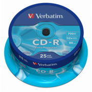 Verbatim Диски CD-R 25 шт. 52-x 700Mb, Cake Box (43432)