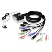 KVM-переключатель USB HDMI AUD 2PORT W/CAB CS692-AT ATEN КВМ Переключатель/Switch ATEN {CS692-AT} электрон, HDMI+KBD+MOUSE+AUDIO, 1> 2 блока/порта/port USB, со встр. KVM-шнурами USB+Audio 2x1.2м., (1920x1200;HDCP;DynaSync (EDID);консоль управления - USB;D