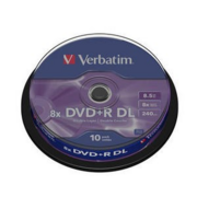 Verbatim Диски DVD+R , 8x, 8.5Gb Double Layer, 10шт, Cake Box (43666)