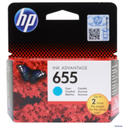 Картридж струйный HP 655 CZ110AE голубой (600стр.) для HP DJ IA 3525/4615/4625/5525/6525
