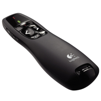 Презентер Logitech R400 [910-001356] черный, 2.4 GHz, USB-ресивер , 5 кнопок, лазерная указка (018112)