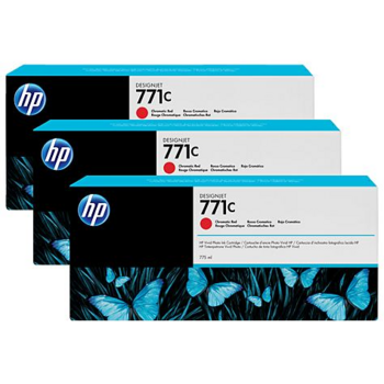 Картридж Cartridge HP 771C для DesignJet Z6200, хроматический красный, тройная упаковка B6Y08A (3*775мл) (просрочен рекомендуемый срок годности!!)