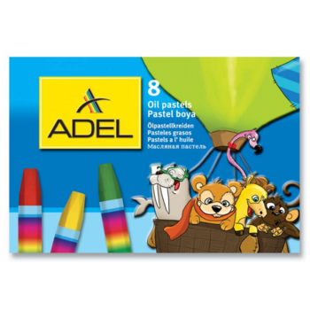 Масляная пастель Adel Colour 428-0817-000 шестигранные 8цв.д.11.5мм картон.кор.