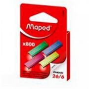 Скобы для степлера 26/6 Maped оцинкованные цветные кор.карт. (упак.:800шт.)