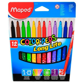 Фломастеры Maped 845020 COLOR PEPS 12цв. коробка картонная