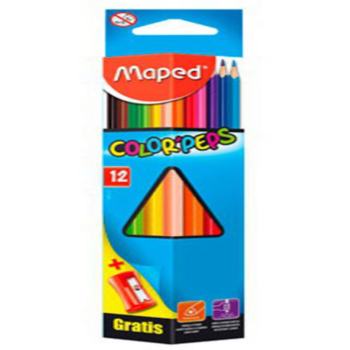 Карандаши цветные Maped 183213 Color`Peps трехгранные липа 12цв. точилка коробка/европод.