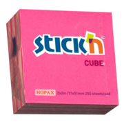 Блок самоклеящийся бумажный Stick`n 21338 51x51мм 250лист. 70г/м2 неон+пастель розовый 2цв.в упак.