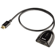 Переключатель аудио-видео Hama H-42553 HDMI (m)/2хHDMI (f) Позолоченные контакты черный (00042553)