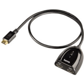 Переключатель аудио-видео Hama H-42553 HDMI (m)/2хHDMI (f) Позолоченные контакты черный (00042553)