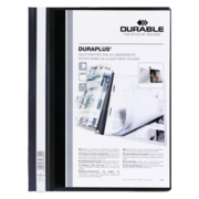 Папка-скоросшиватель Durable Duralook Plus 2579-01 A4+ прозрач.верх.лист карман пластик черный