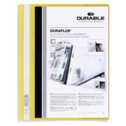 Папка-скоросшиватель Durable Duraplus 2579-04 A4+ прозрач.верх.лист карман пластик желтый